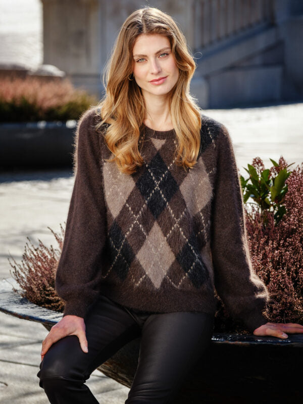 Argyle Pullover - Brun