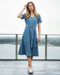 Firenze Klänning - Ljusblå Denim