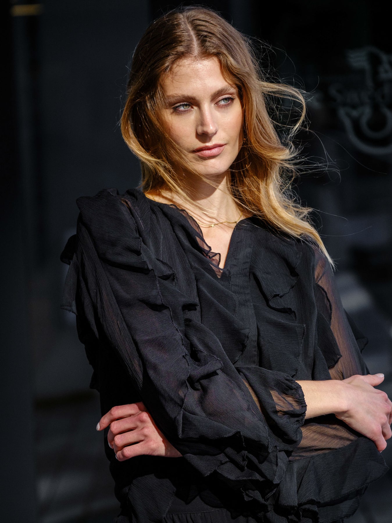 Ruffle Blouse - Black