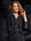 Ruffle Blouse - Black