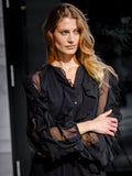 Ruffle Blouse - Black
