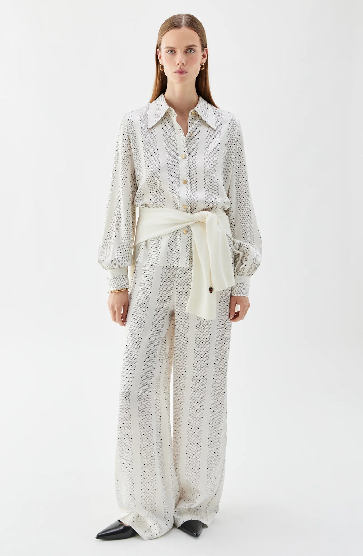 Anita Blus - Ecru/Svart