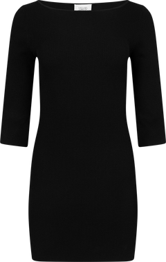 Anni Knit Sleeve Mini Dress - Black