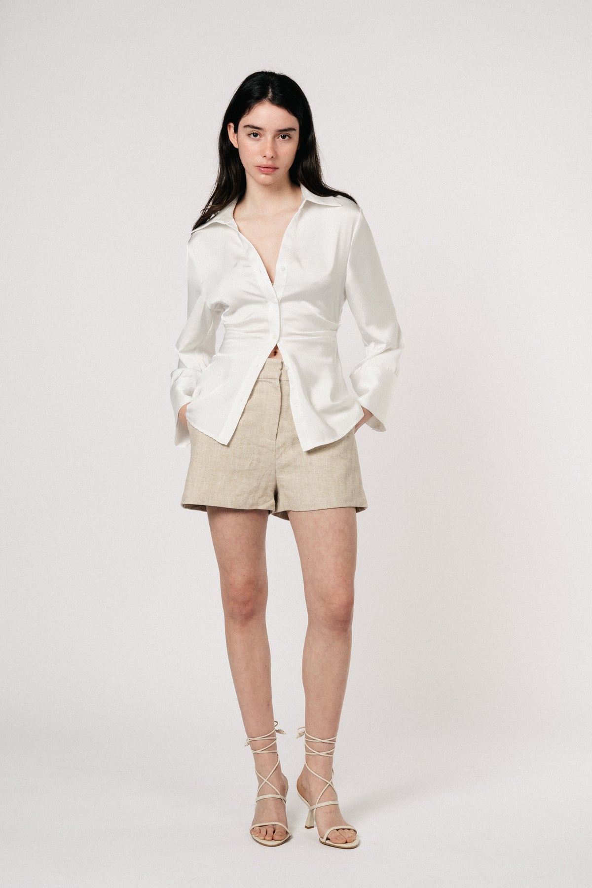 Zoe Linen Shorts - Natural