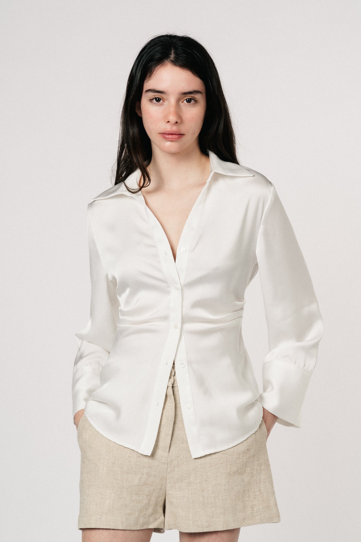 Zoe Linen Shorts - Natural