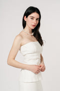 Taz Linen Tube Top - White