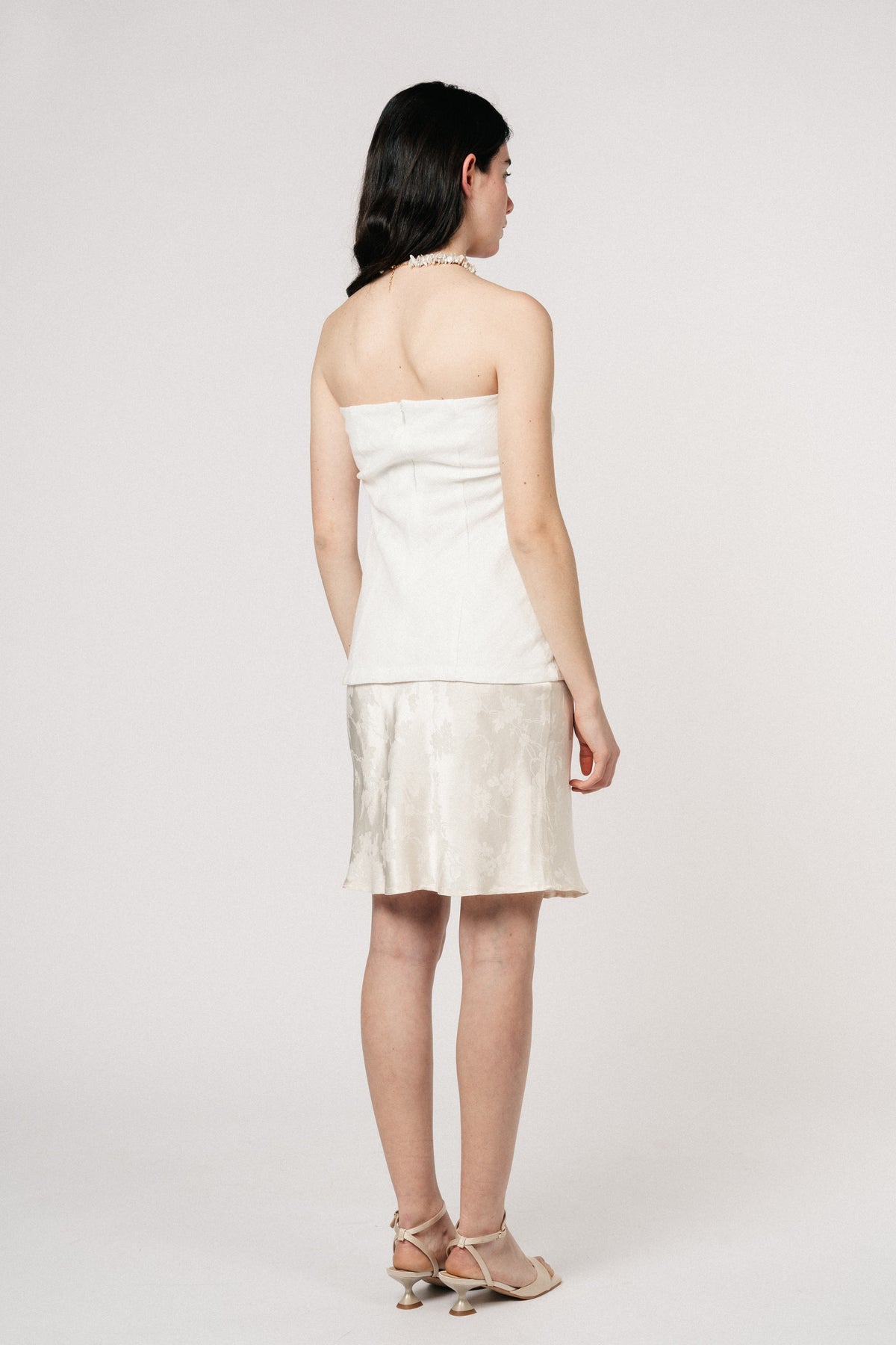 Taz Linen Tube Top - White