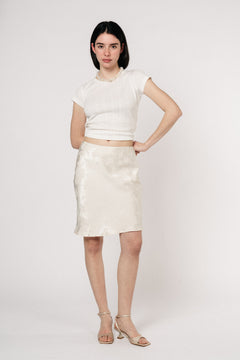 Audrey Jacquard Skirt - Creme