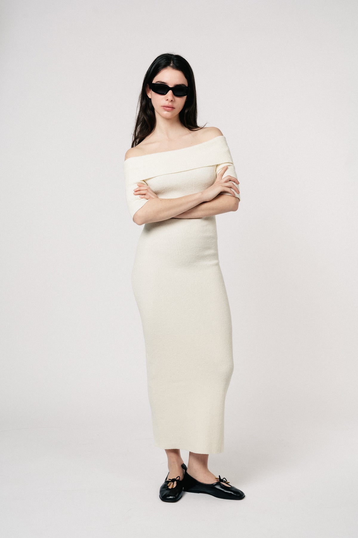 Iris Knit Dress - Creme