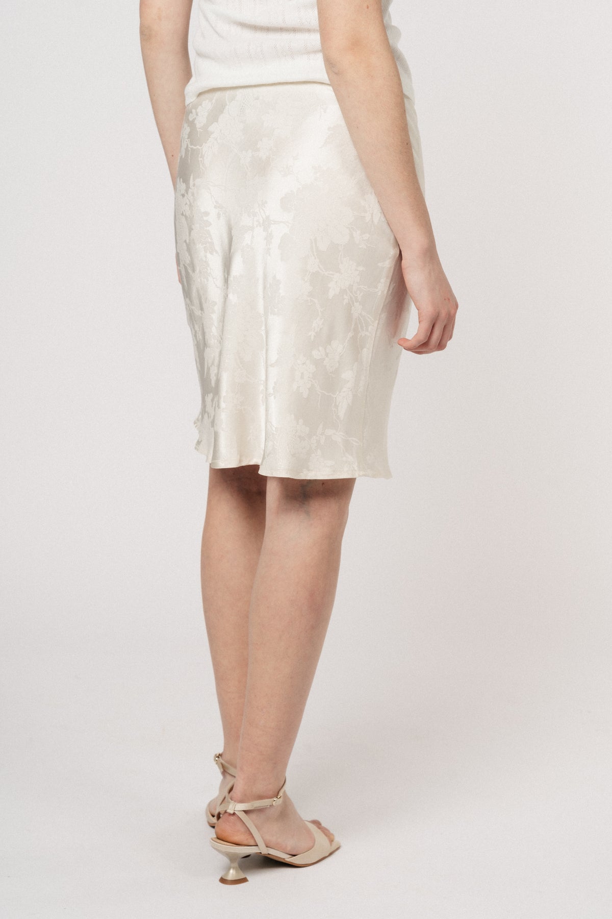 Audrey Jacquard Skirt - Creme