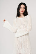 Cami Crochet Knit Maxi Dress - White