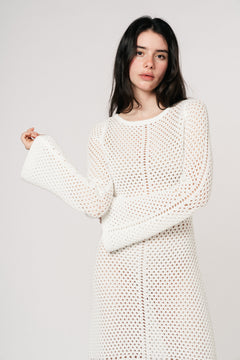 Cami Crochet Knit Maxi Dress - White