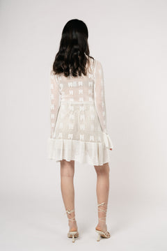 Kiki Crochet Knit Dress - White