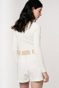 Corine Knit Ls Top - Off White