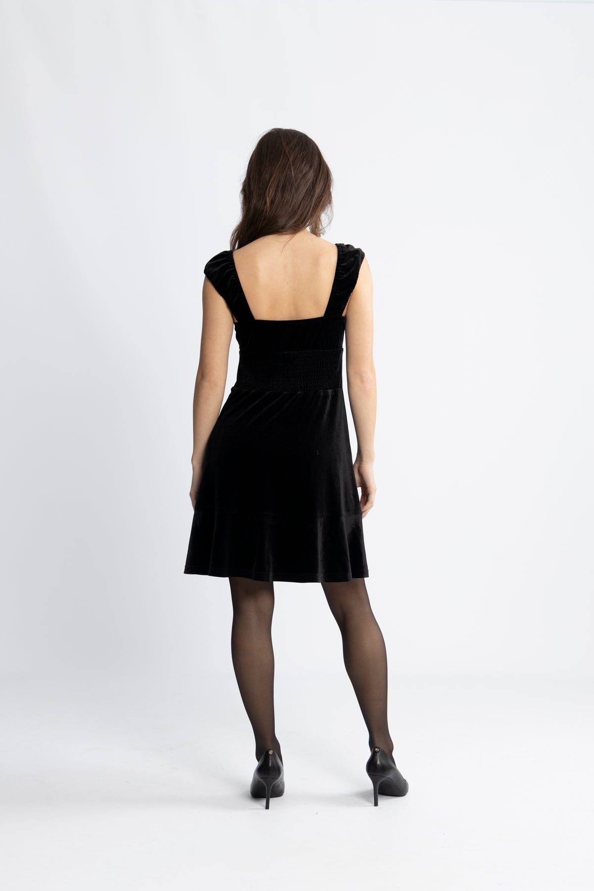 Evie Velvet Dress - Black