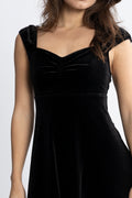 Evie Velvet Dress - Black