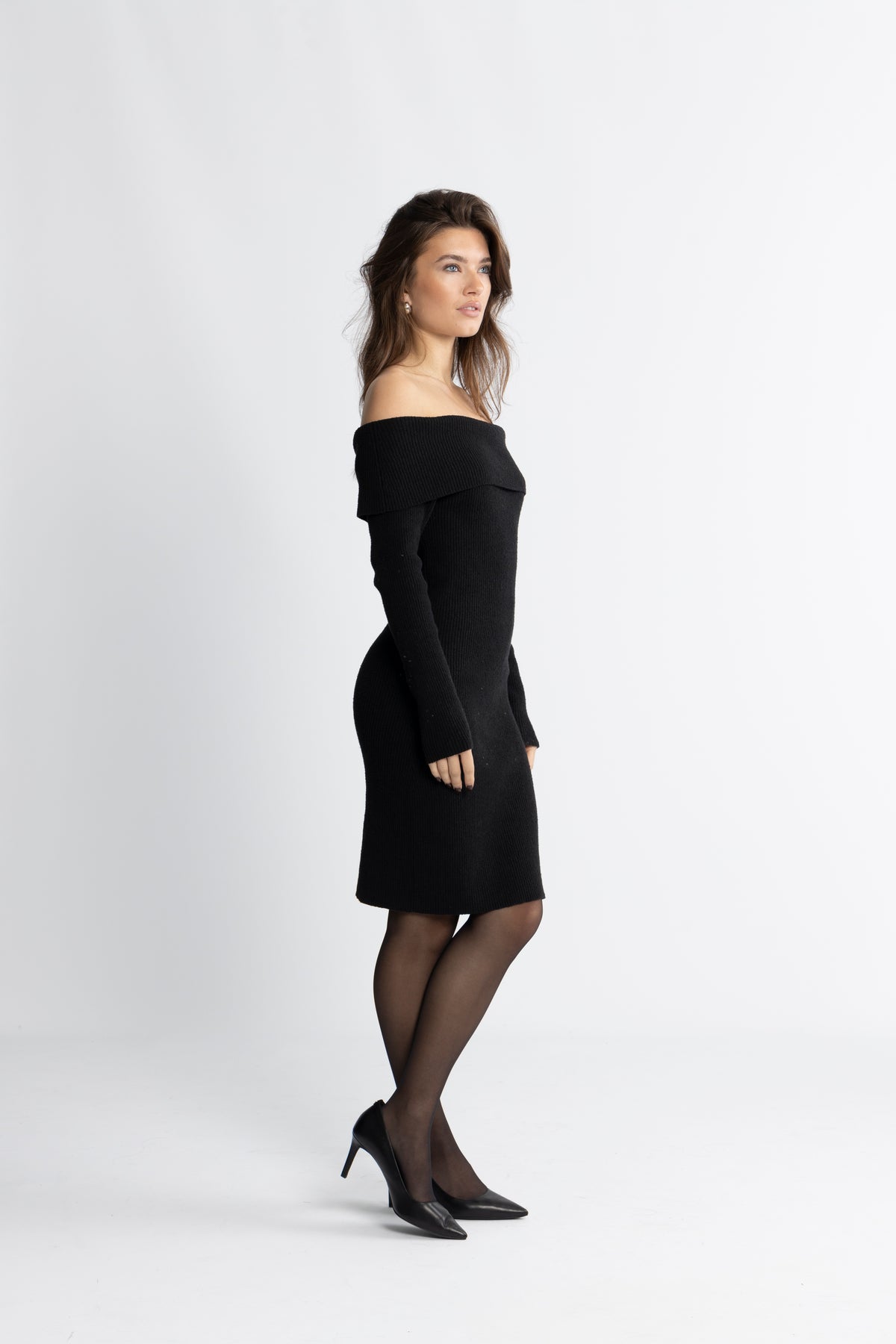 Iris Knit Mini Dress - Black