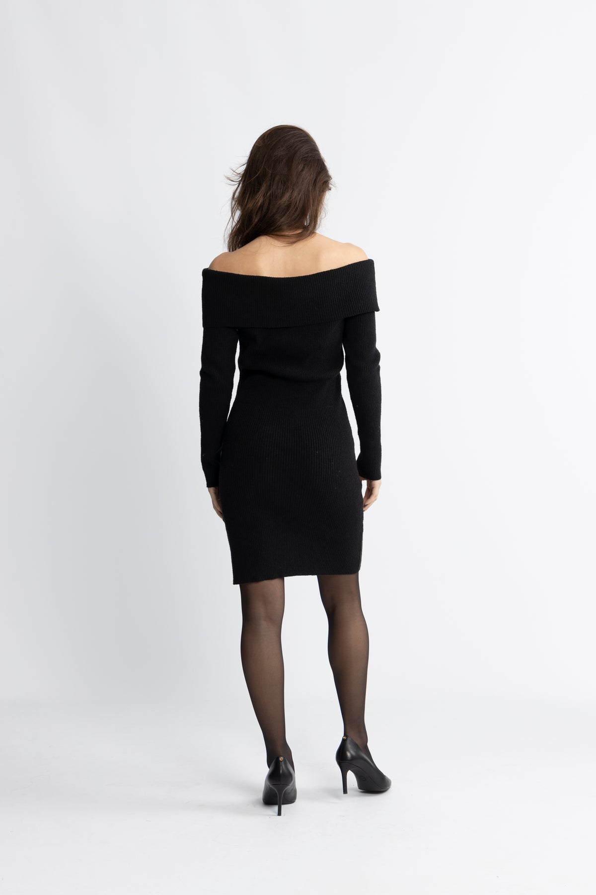 Iris Knit Mini Dress - Black