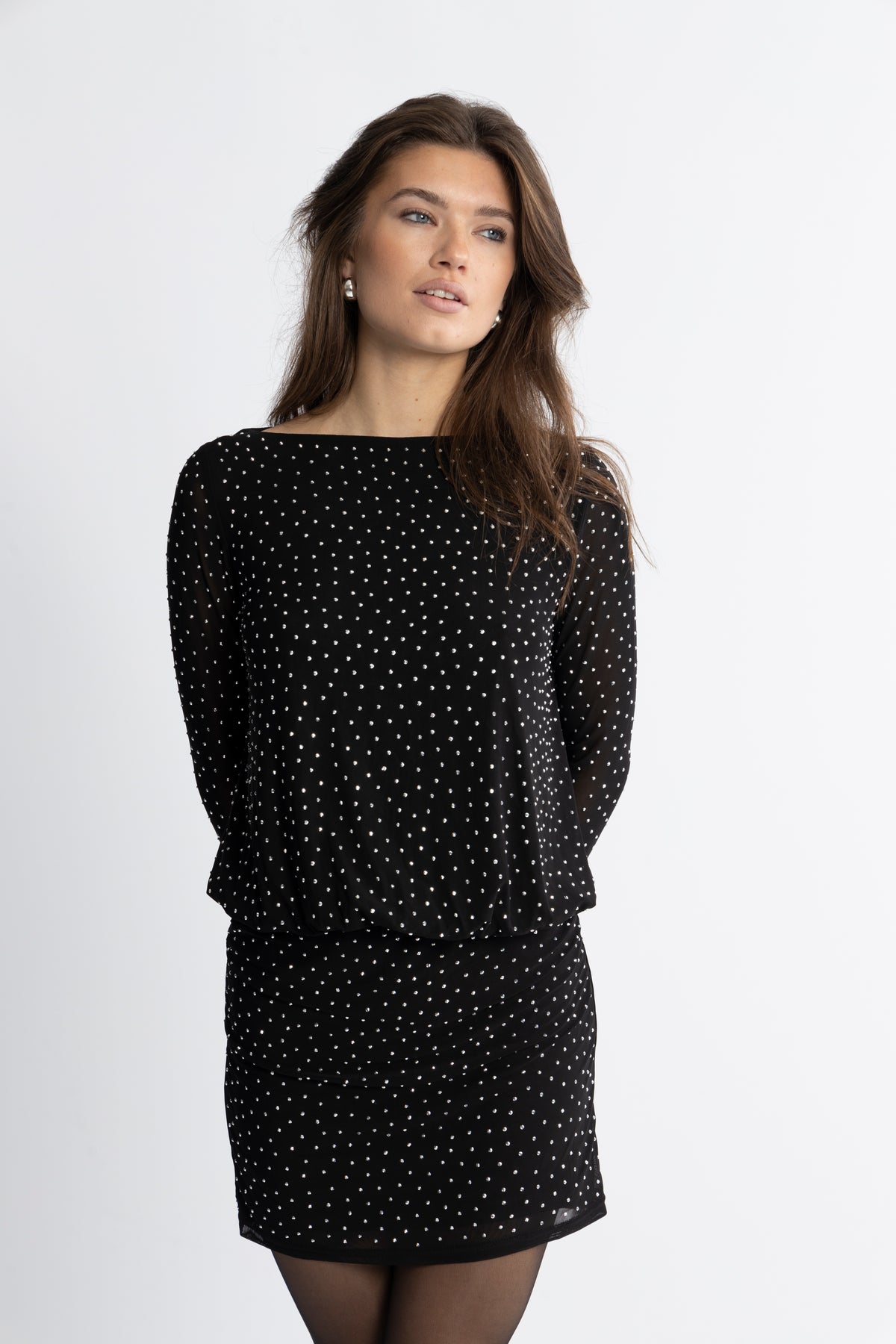 Colette Crystal Dress - Svart Silver