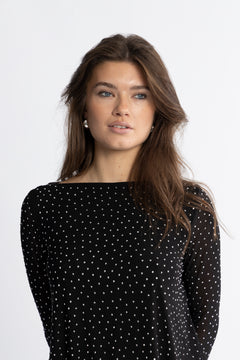 Colette Crystal Dress - Black Silver