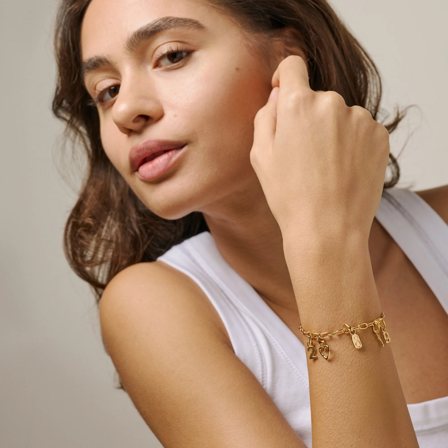 Medium Charm Armband - Guld