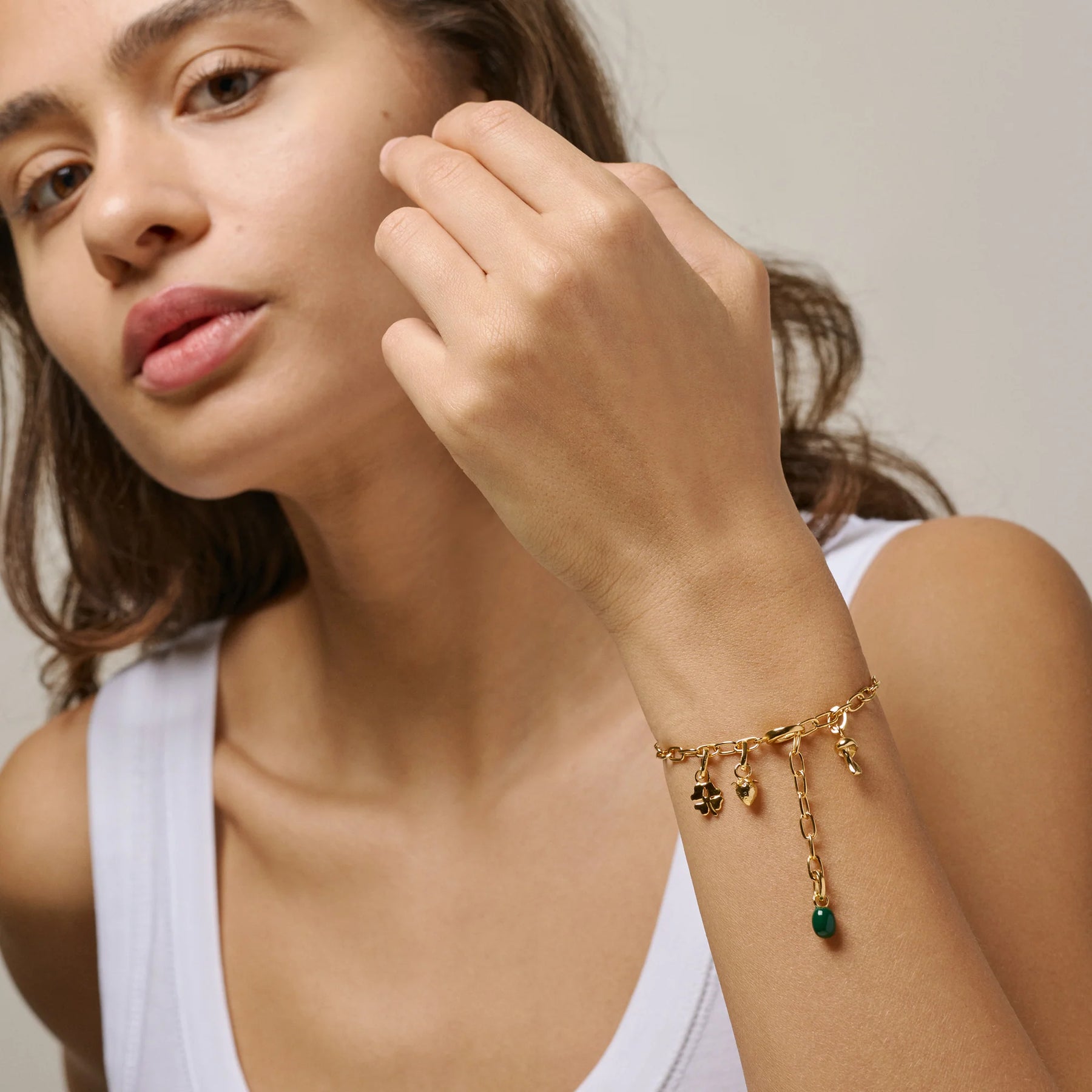 Medium Charm Armband - Guld