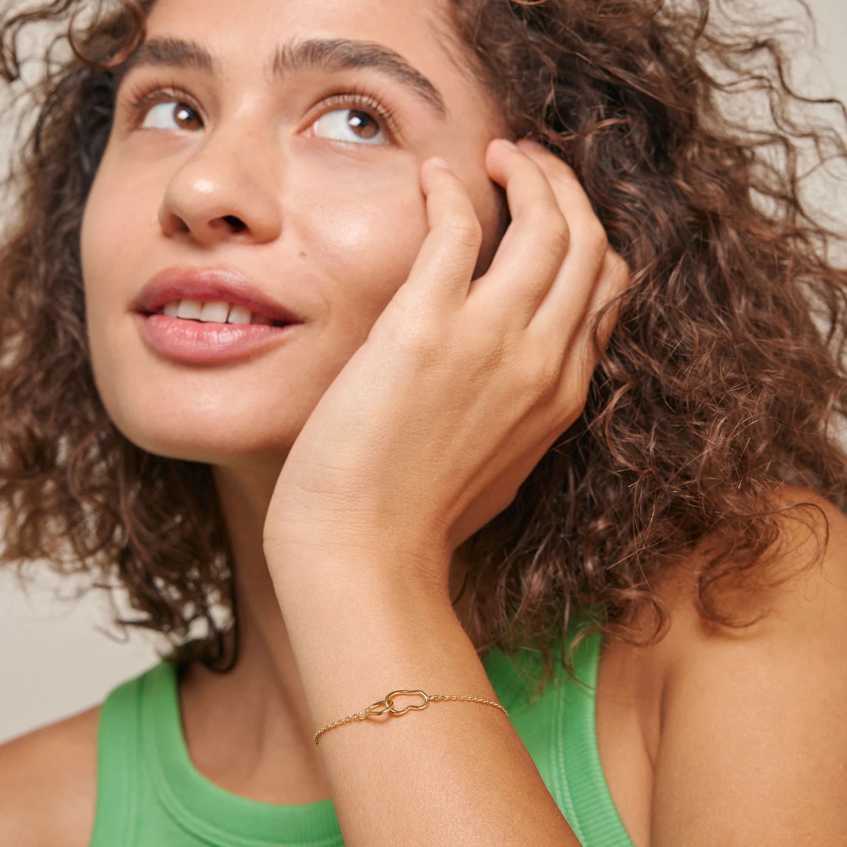 Organic Double Circle Armband - Guld