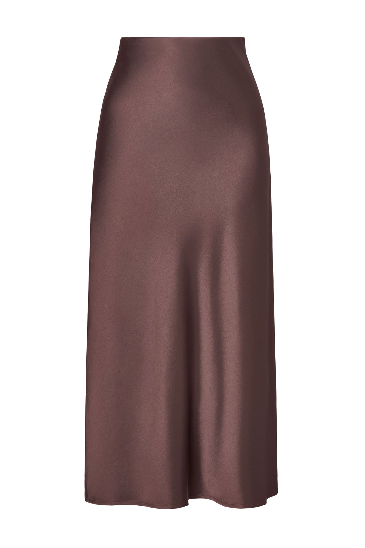 Aubree Satin Midikjol - Chocolate