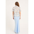 Grete S/S Blus - Vit/Blå