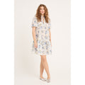 Grete S/S Dress - Vit/Blå