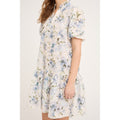 Grete S/S Dress - Vit/Blå