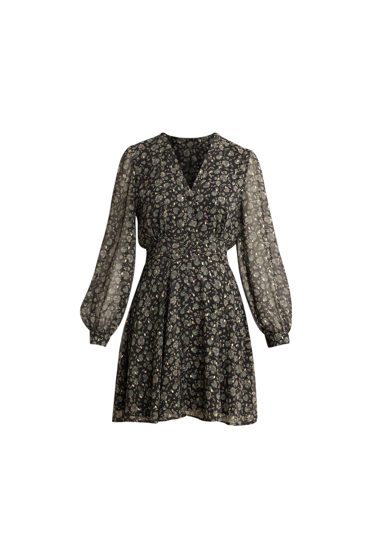 Avory Dress - Green Amber Print