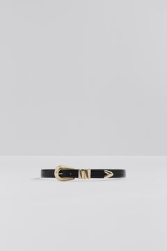 Azelia Buckle Leather Belt - Black