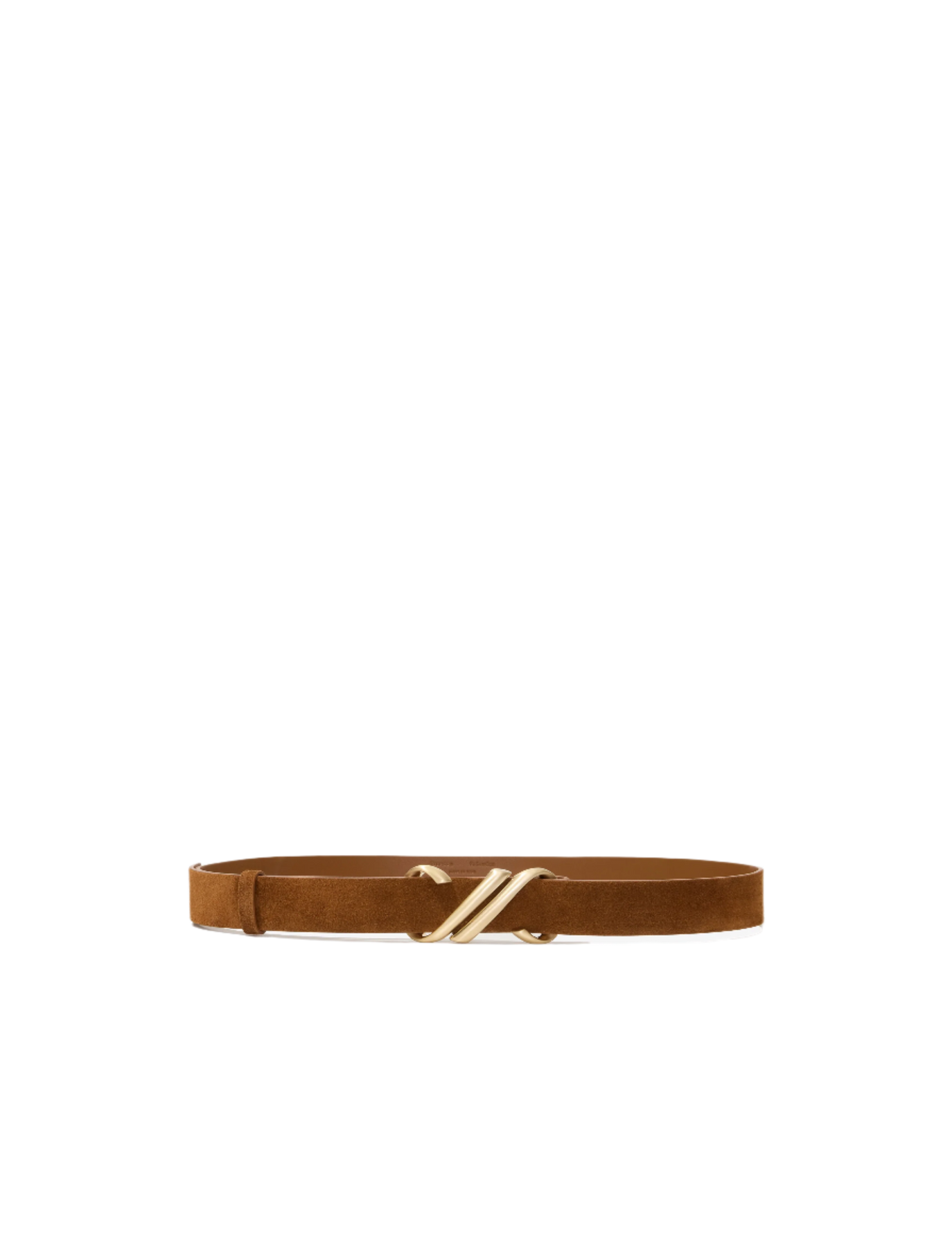 Monogram Belt in Soft Suede - Saddle