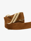 Monogram Belt in Soft Suede - Saddle