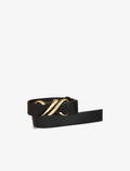 Monogram Belt In Shiny Calf - Svart