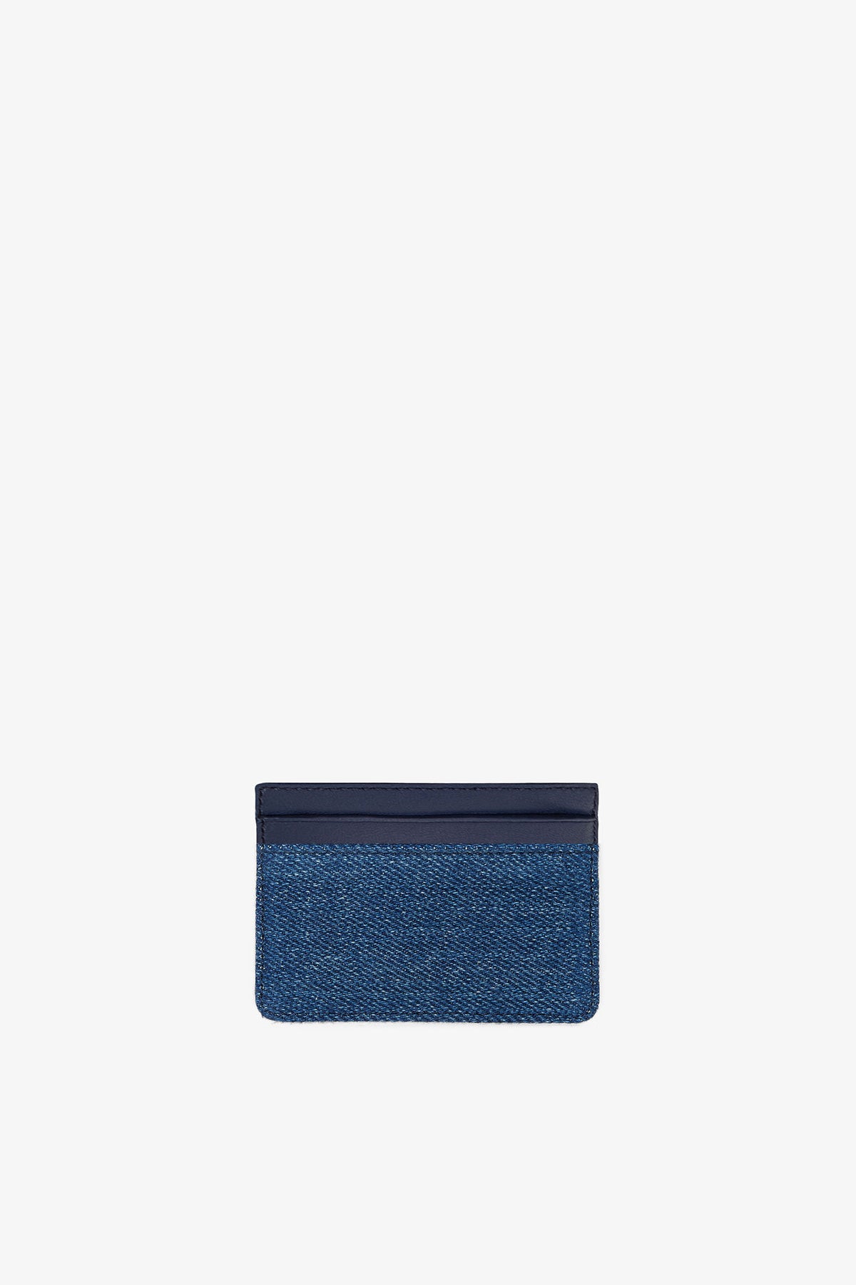 Card Holder Heart Studs - Faded Denim