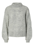 Yasluris Ls Wool Blend Knit Pullover - Ljusgrå Melange