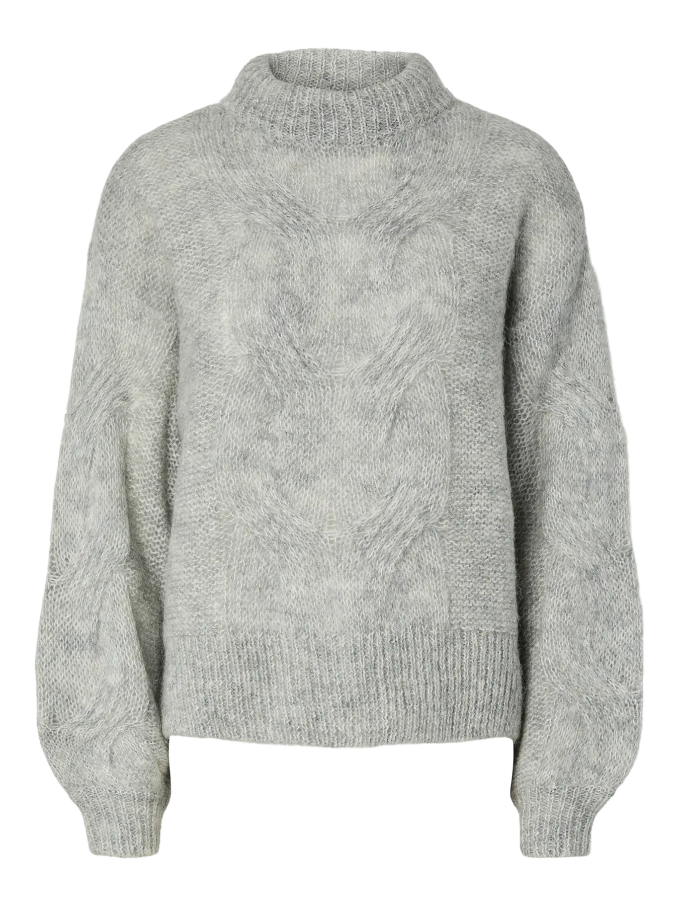 Yasluris Ls Wool Blend Knit Pullover - Ljusgrå Melange