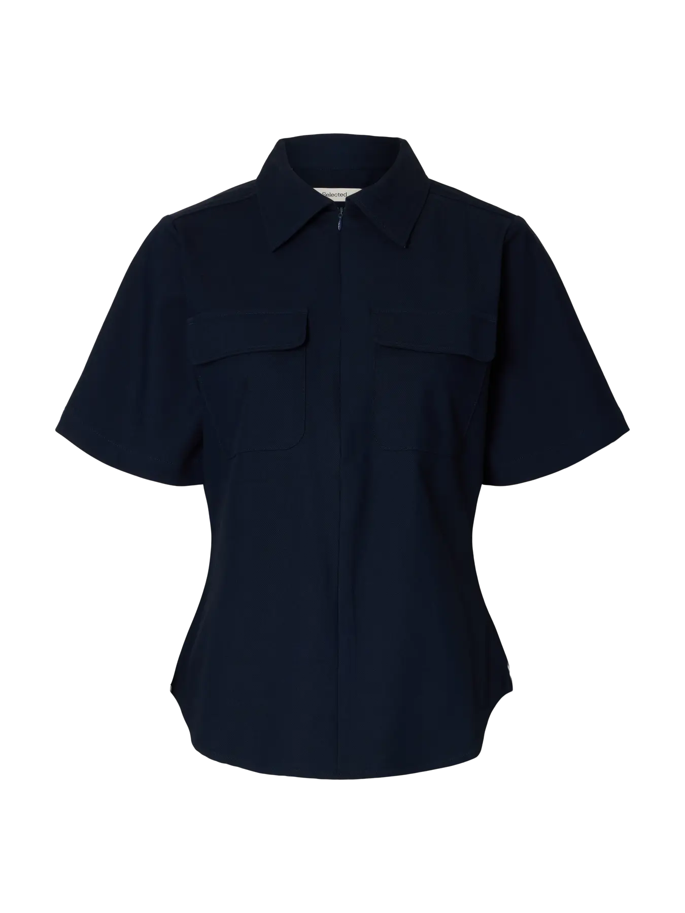 Tora Slim SS Zip Shirt B - Dark Sapphire