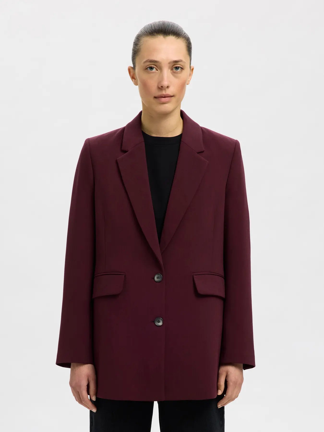 Rita Ls Relaxed Blazer - Fig Melange