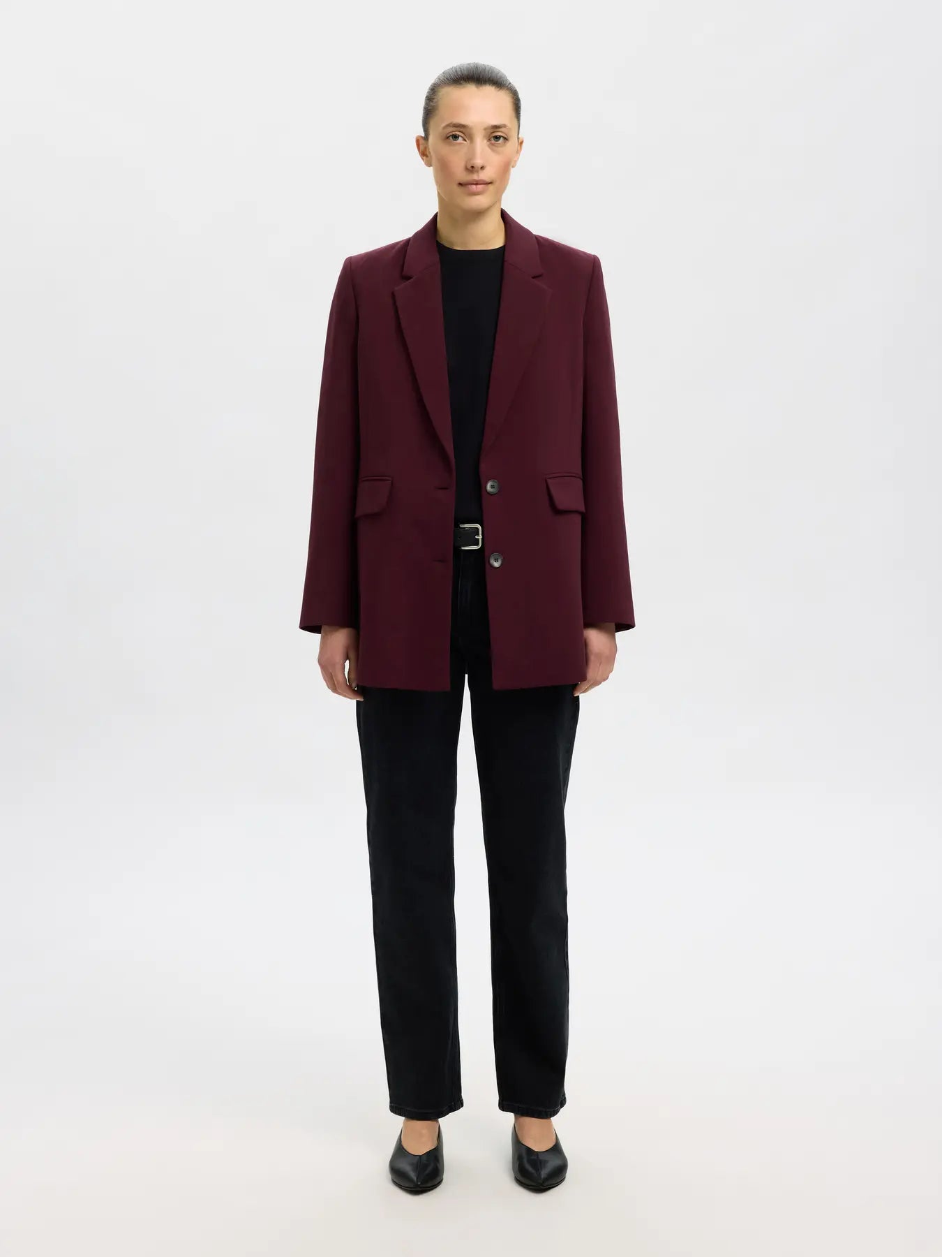 Rita Ls Relaxed Blazer - Fig Melange