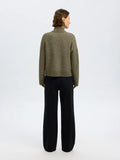 Sia Ras Ls Knit Zipper Cardigan - Vetiver Melange