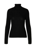 Ingrid Ls Knit Wool Blend Roll Neck - Svart