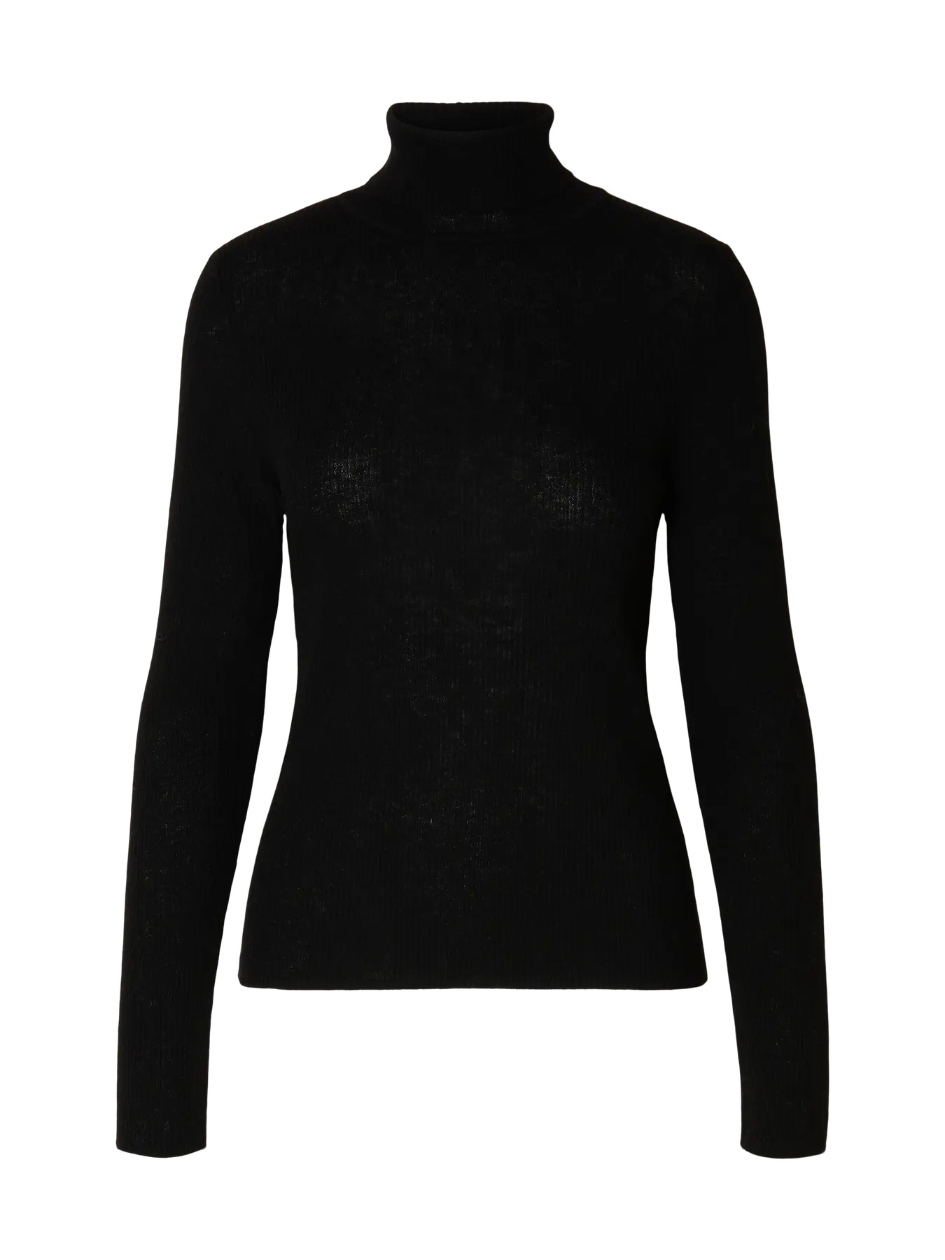 Ingrid Ls Knit Wool Blend Roll Neck - Svart