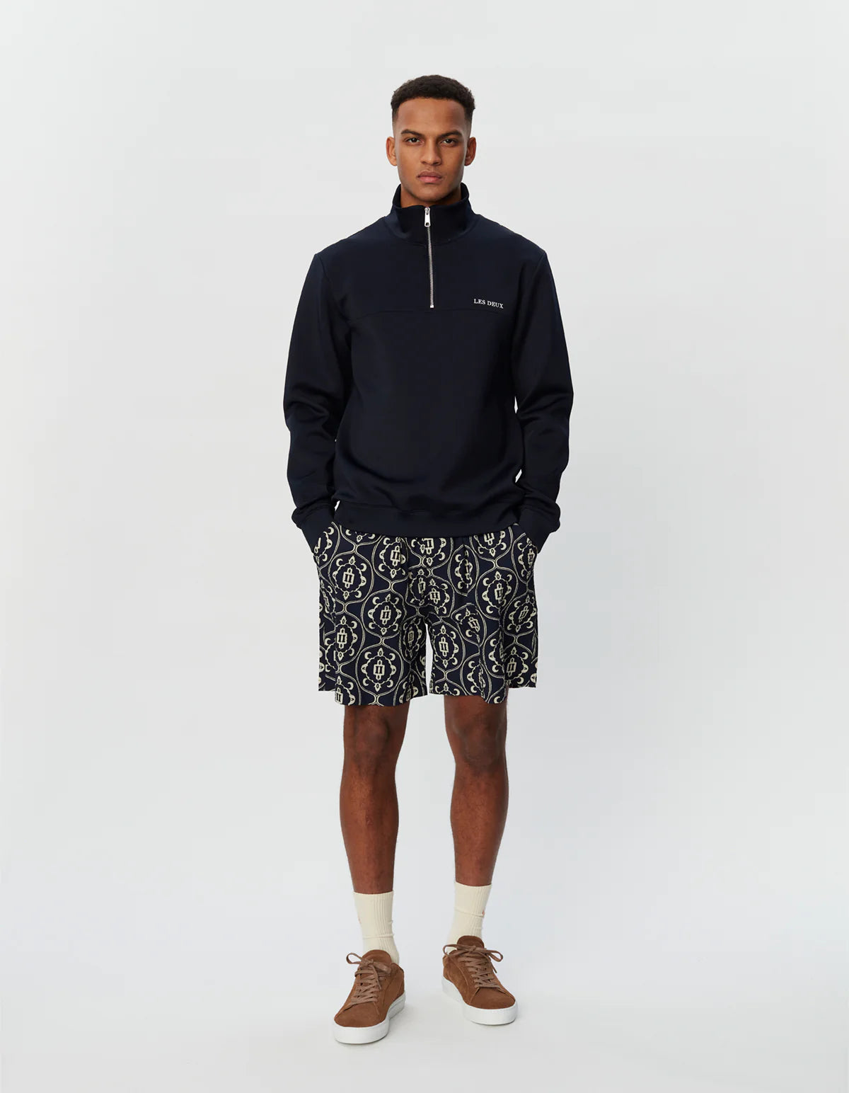 Ballier Half-Zip Track Sweatshirt - Dark Navy