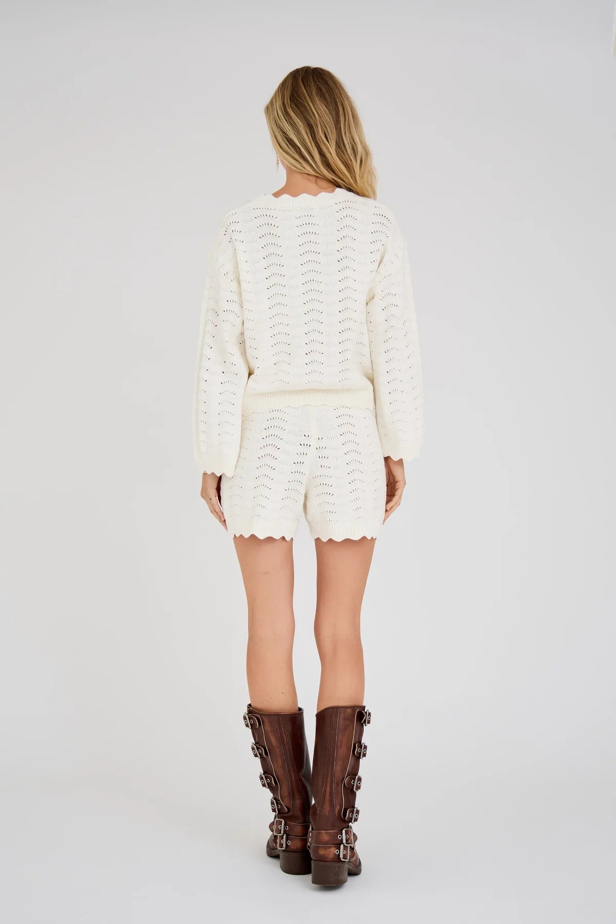 Beana Stickad Blus - Off-White