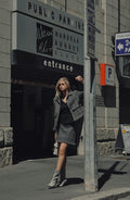 Becky Checked Jacket - Grey Mel Check