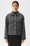 Becky Checked Jacket - Grey Mel Check