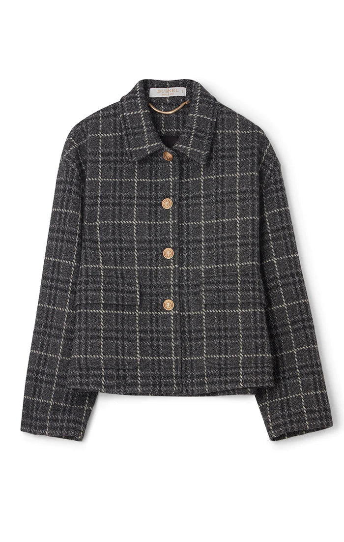 Becky Checked Jacket - Grey Mel Check